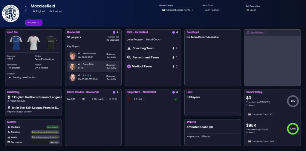 Macclesfield FM26 Save Ideas
